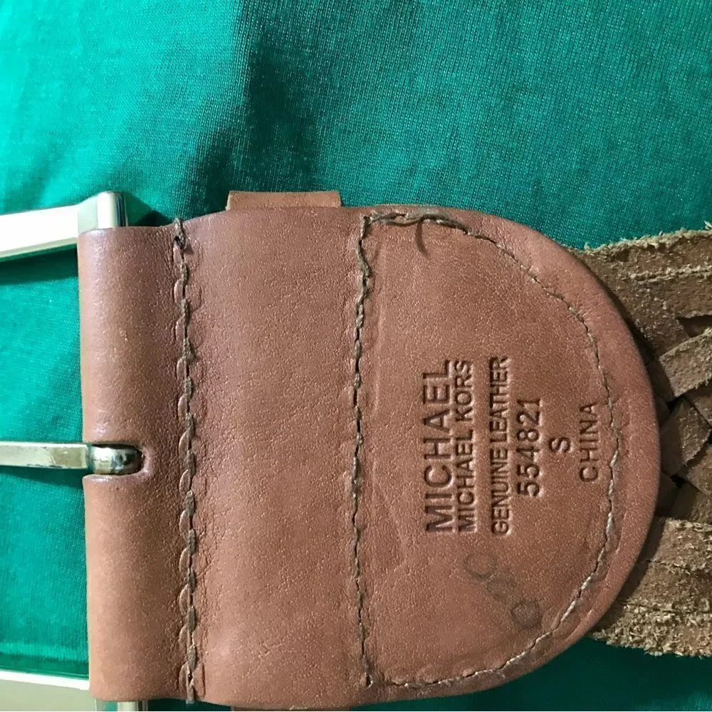 Michael Kors Braided Leather Belt Size Small